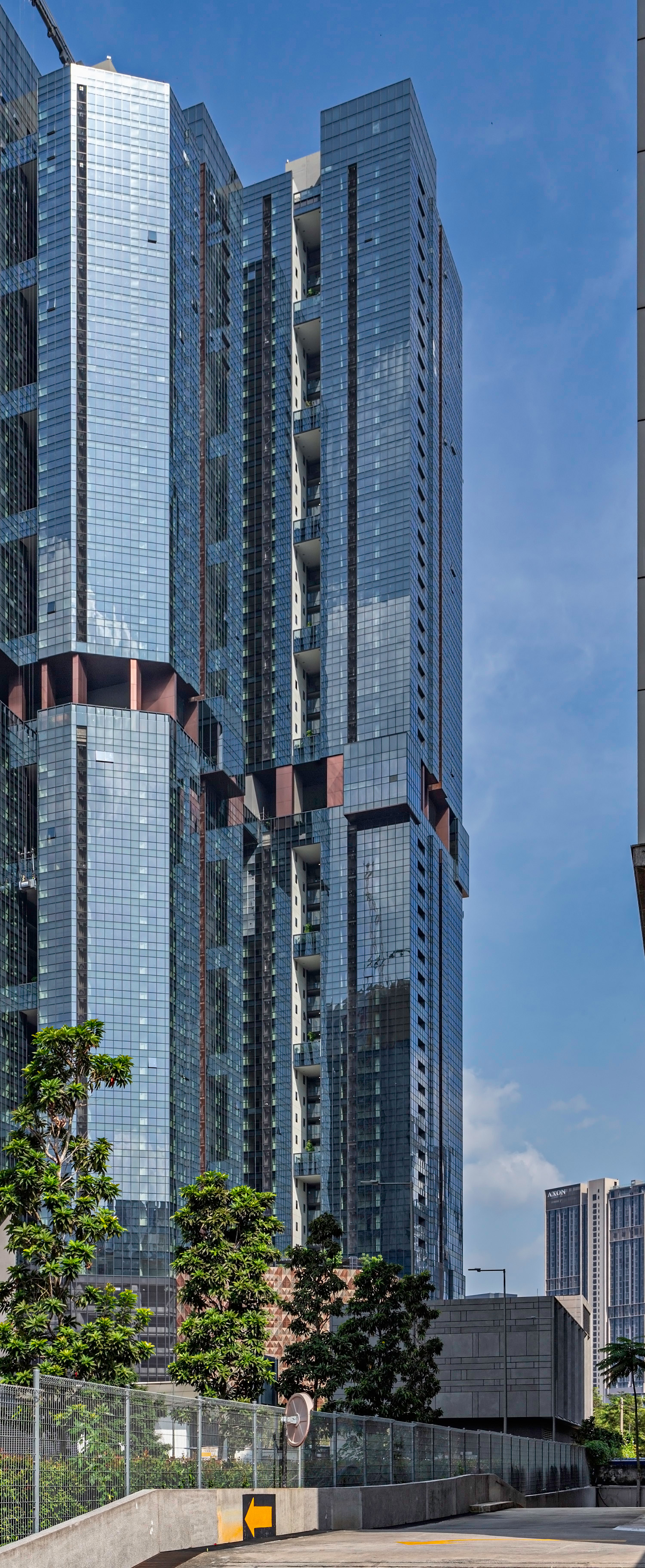 TRX Residences Tower A, Kuala Lumpur - Tower A (center) partly hidden behind Tower B. © Mathias Beinling